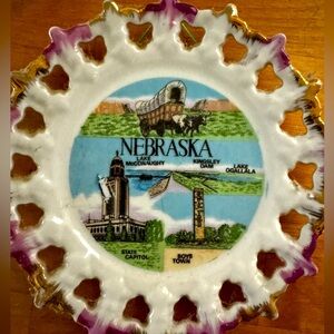 Antique Nebraska Souvenir Decorative Plate
